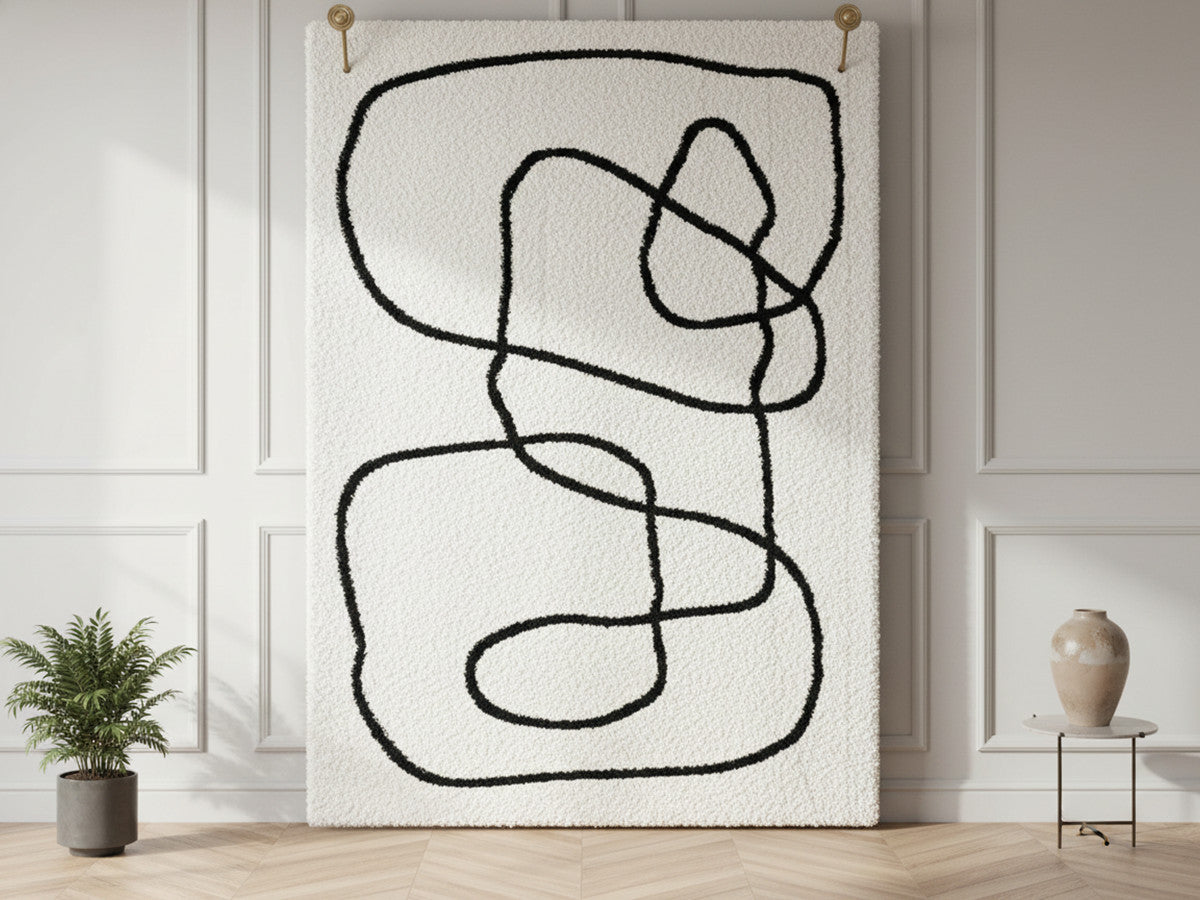 LENI shaggy vloerkleed met abstract patroon