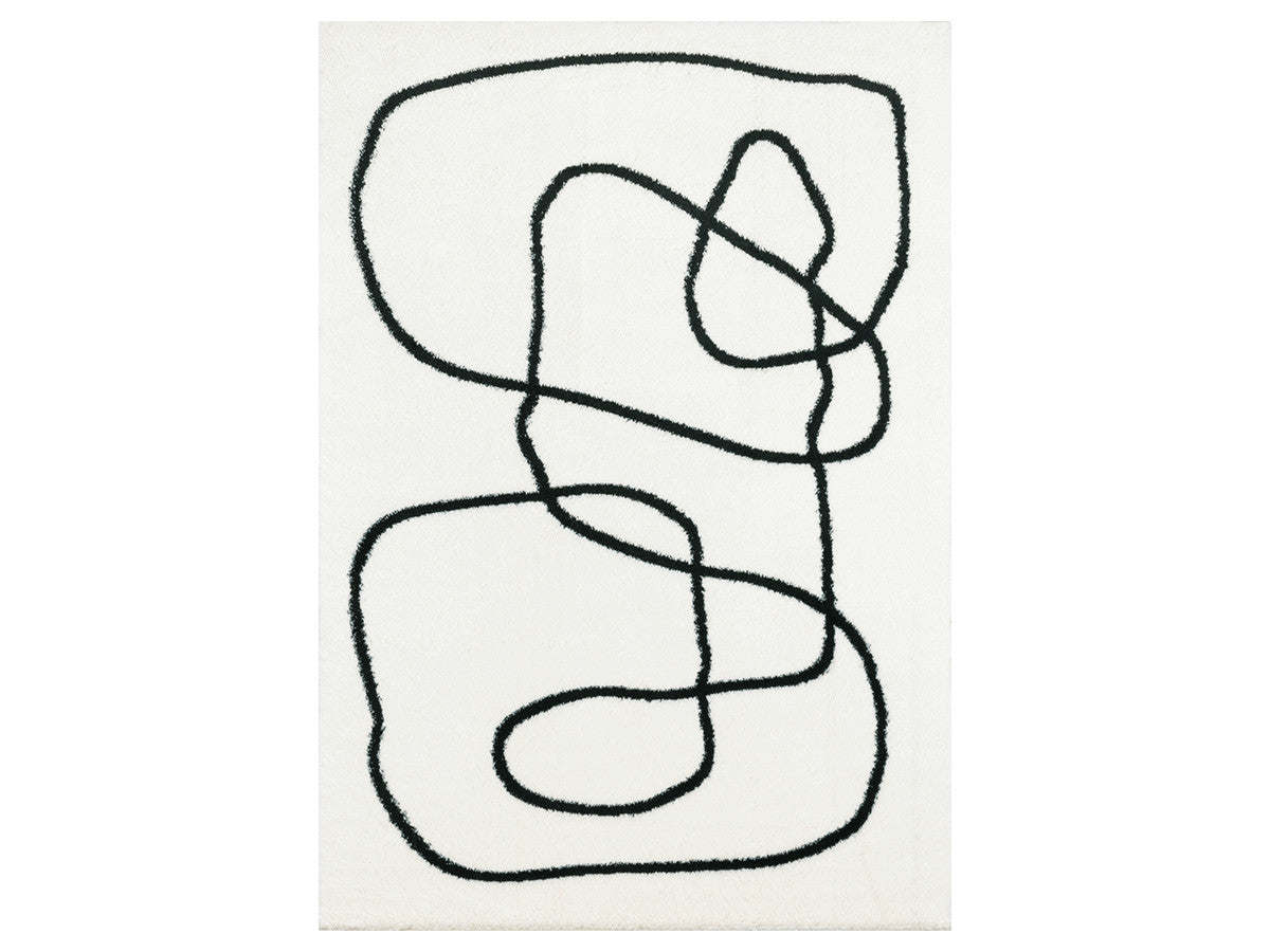 Tapis shaggy LENI motif abstrait