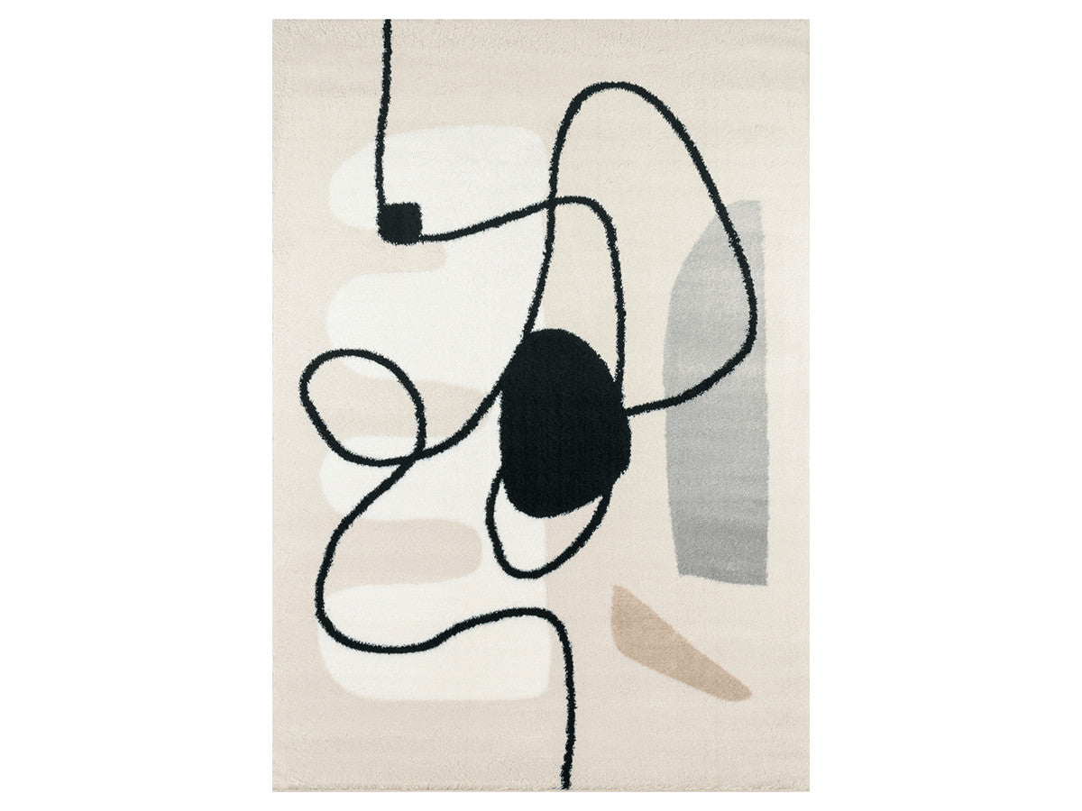 LOUBNA shaggy vloerkleed met abstract patroon