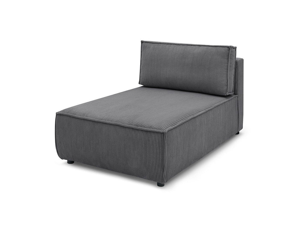Chaise longue zonder armleuningen voor modulaire NIHAD-bank in corduroystof