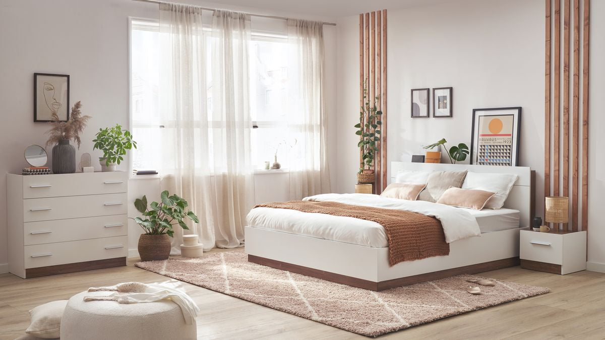 ZENITA set met opbergbed + ladekast + 2 nachtkastjes
