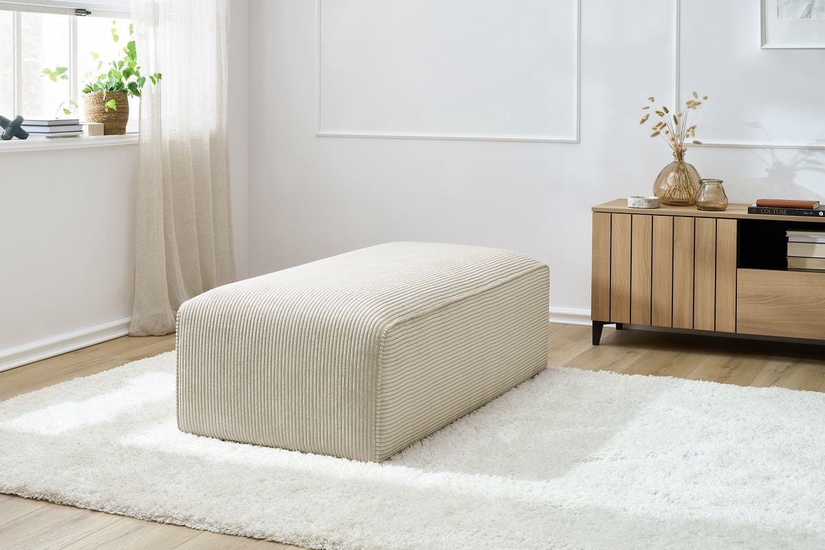 Pouf pour canapé modulable MEGEVE tissu velours côtelé