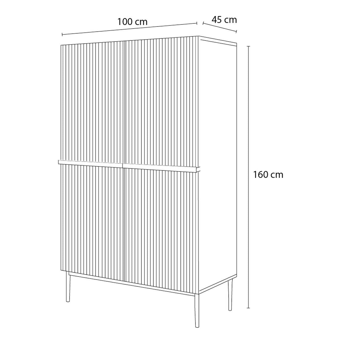 Buffet haut 2 portes 100 cm KASHA Pieds noir
