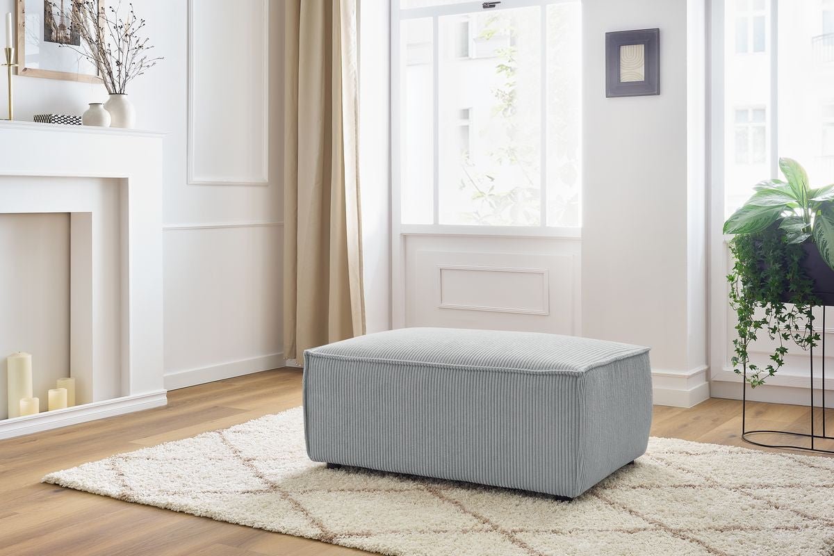 Pouf compact NIHAD velours côtelé