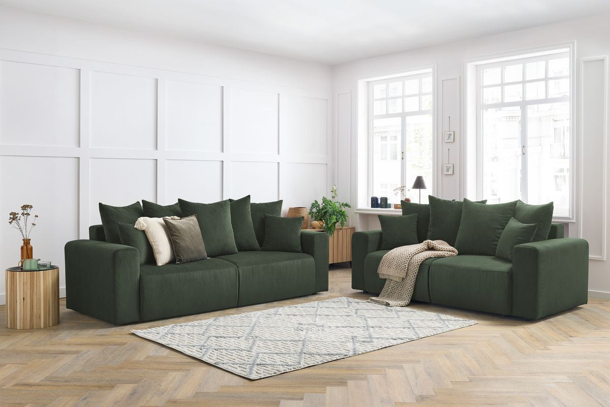ENVY 3 + 2 zits vaste rechte bankstel in corduroy