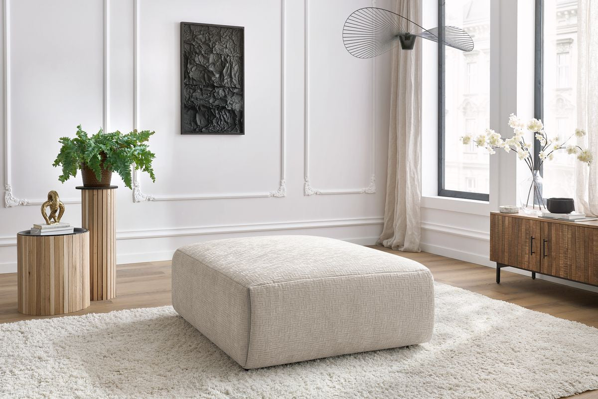 Pouf grand JEANNE tissu texturé