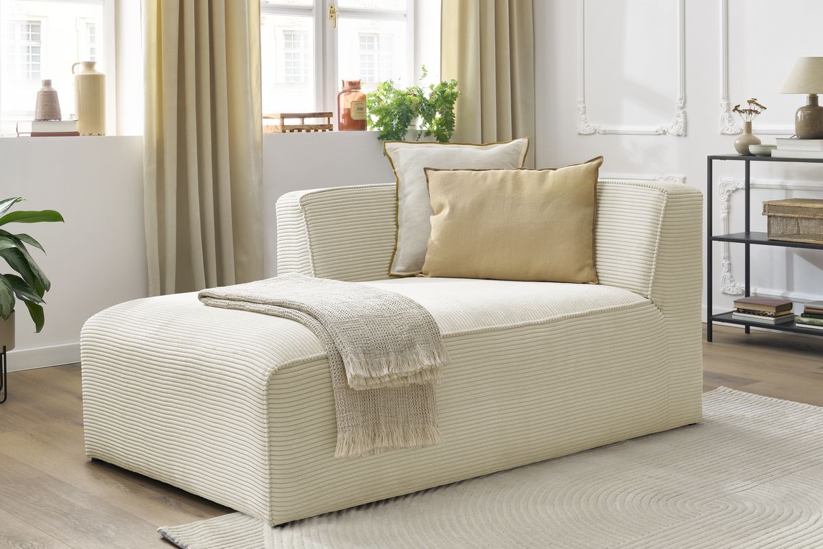 Méridienne pour canapé modulable MEGEVE tissu velours côtelé