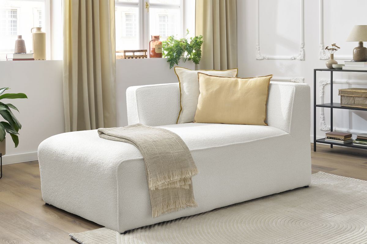 Méridienne pour canapé modulable MEGEVE tissu bouclette