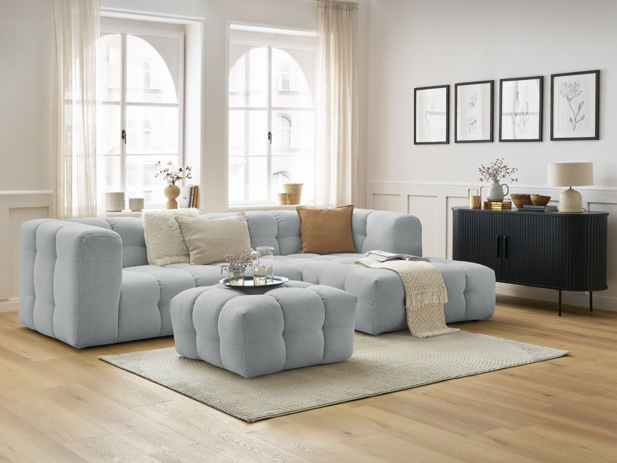 Canapé d'angle fixe CLOUD avec pouf