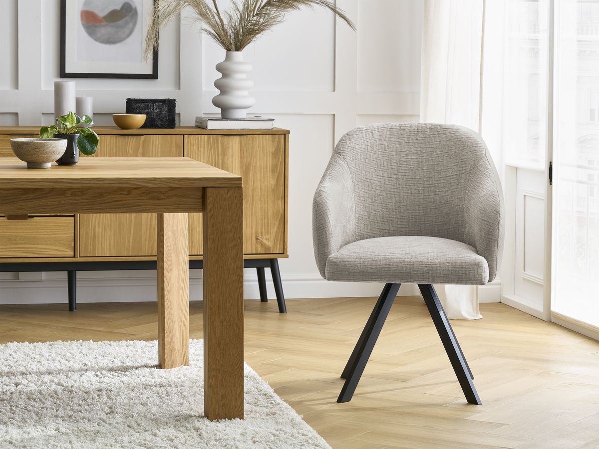 Chaise SOPHIE tissu texturé et pieds étoile