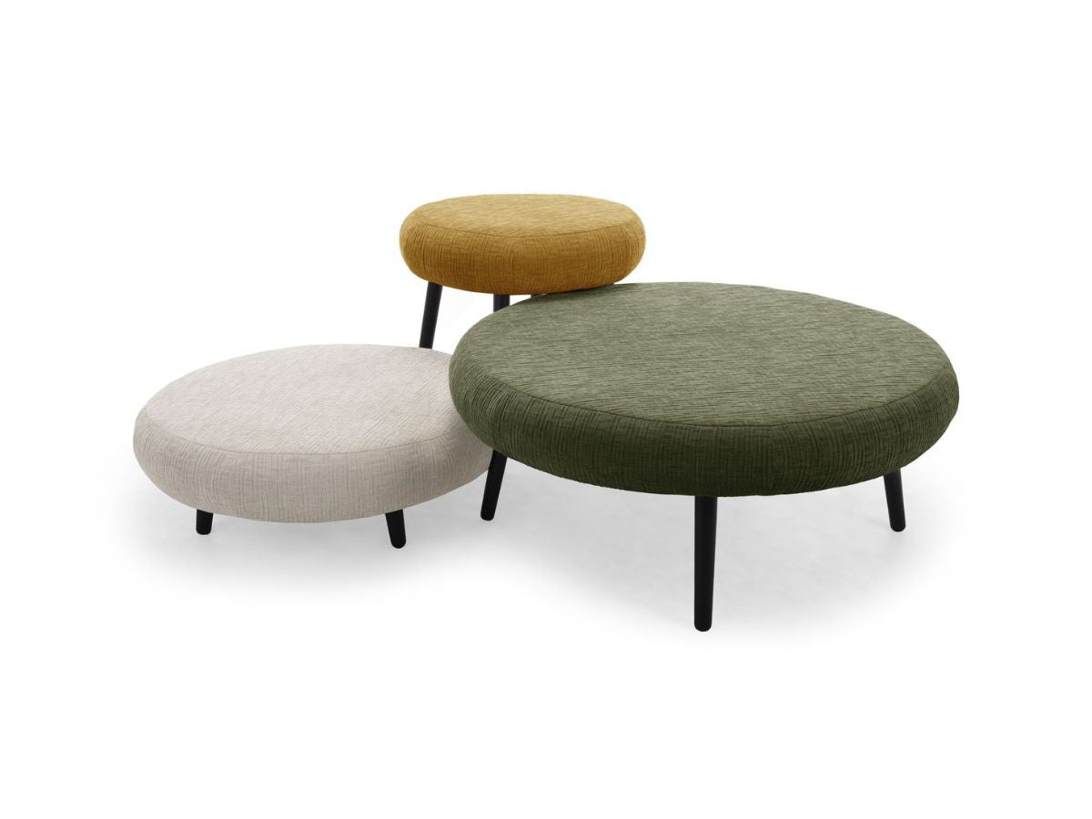 Set van 3 EDEN poefs van structuurstof
