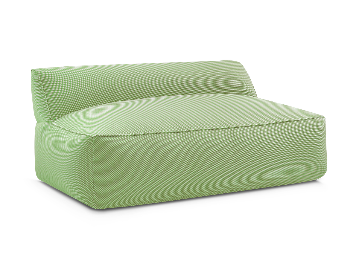 2-zits fauteuil zonder armleuningen voor modulaire tuinbank RIVIERA in gem?leerde stof