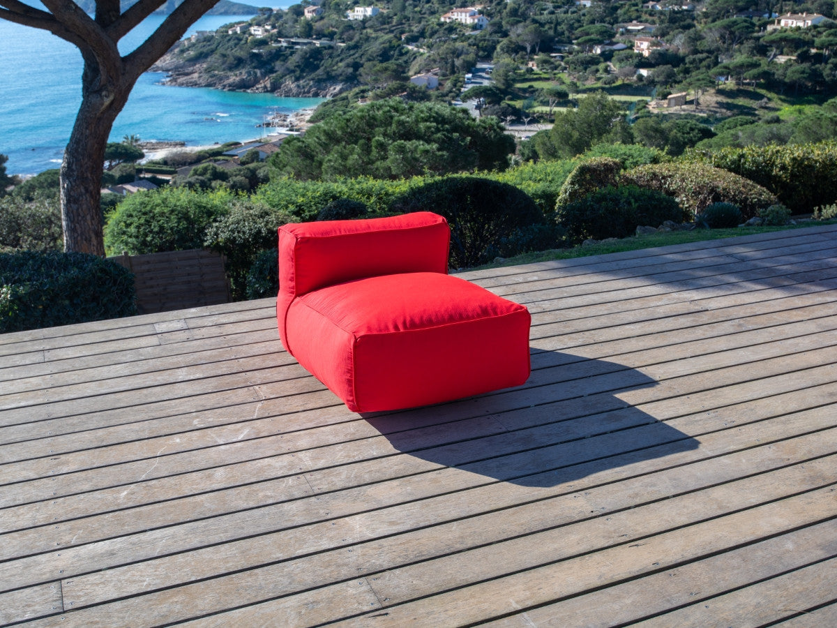 Chauffeuse 1 place sans accoudoir pour canapé de jardin modulable GIULIA avec bâche de protection