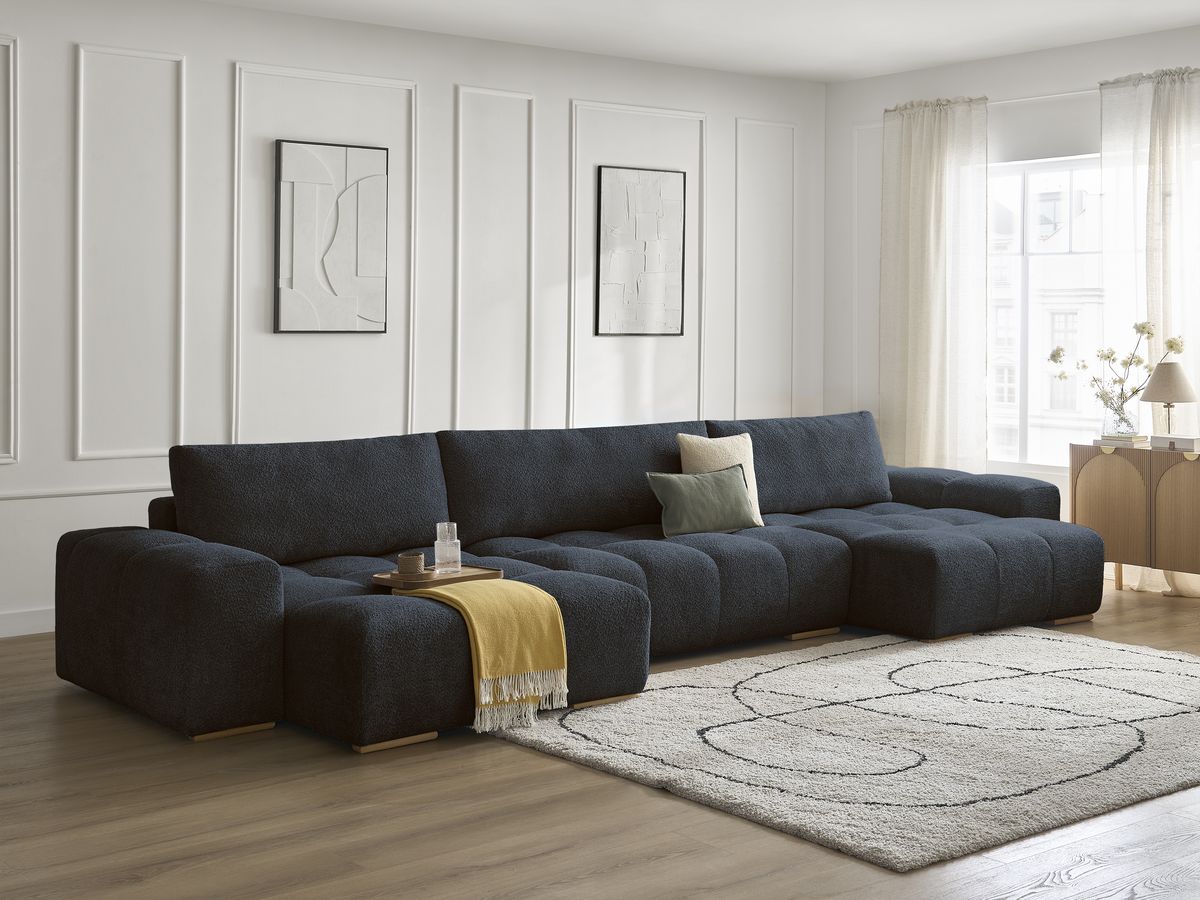 ANAKIN panoramische slaapbank met opbergvak en badstof bekleding