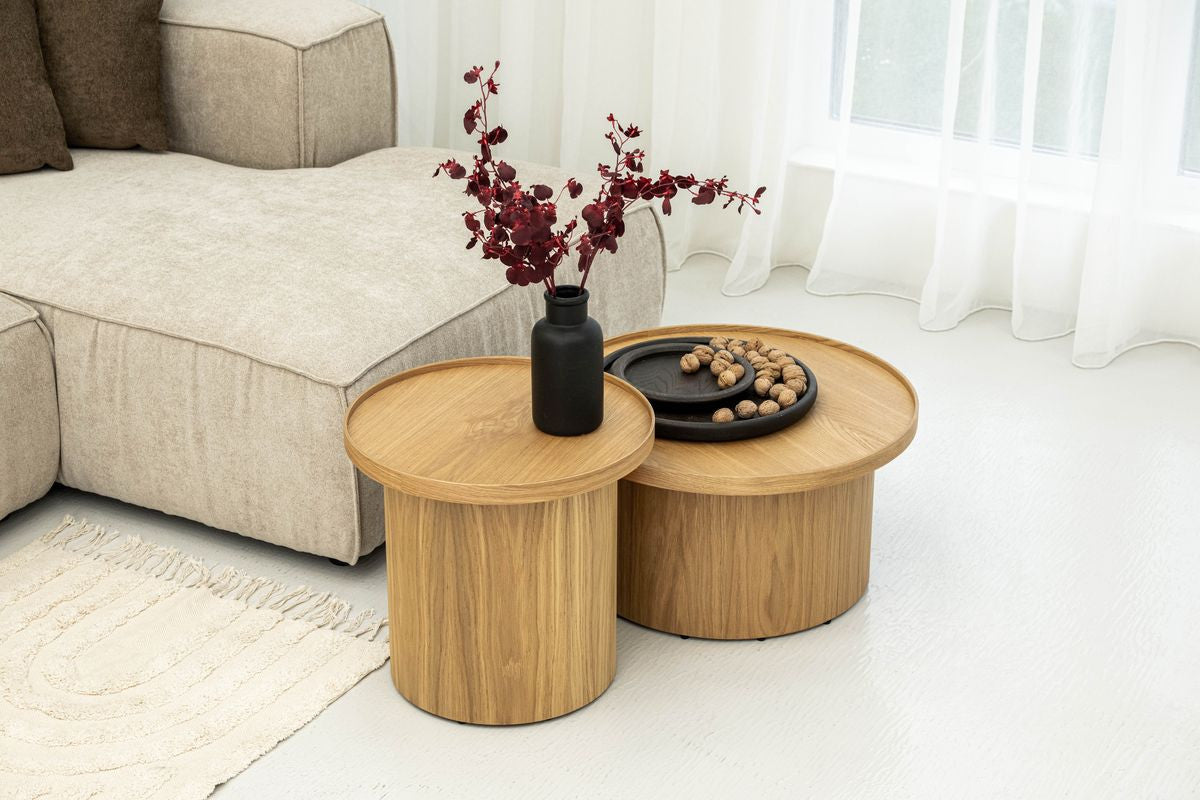 Table basse D.45 cm CASTELLANE placage chêne massif