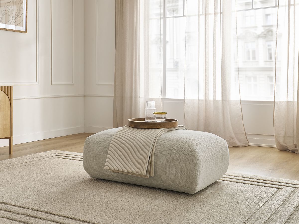 Petit pouf pour canapé modulable SIRIUS tissu texturé