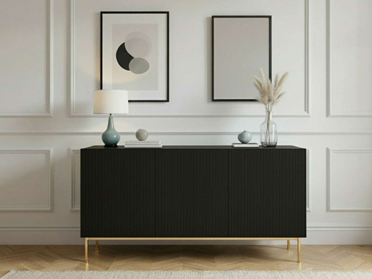 KASHA 3-deurs dressoir 150 cm gouden poten