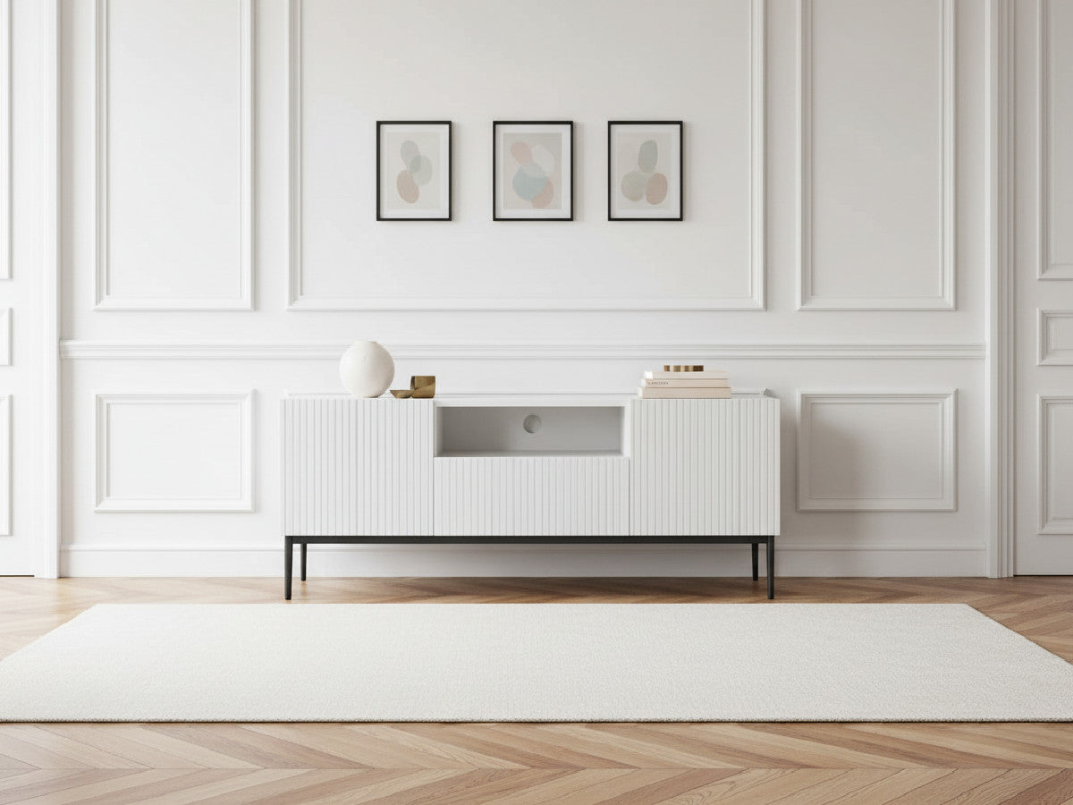 Meuble TV 150 cm avec niche KASHA Pieds noir