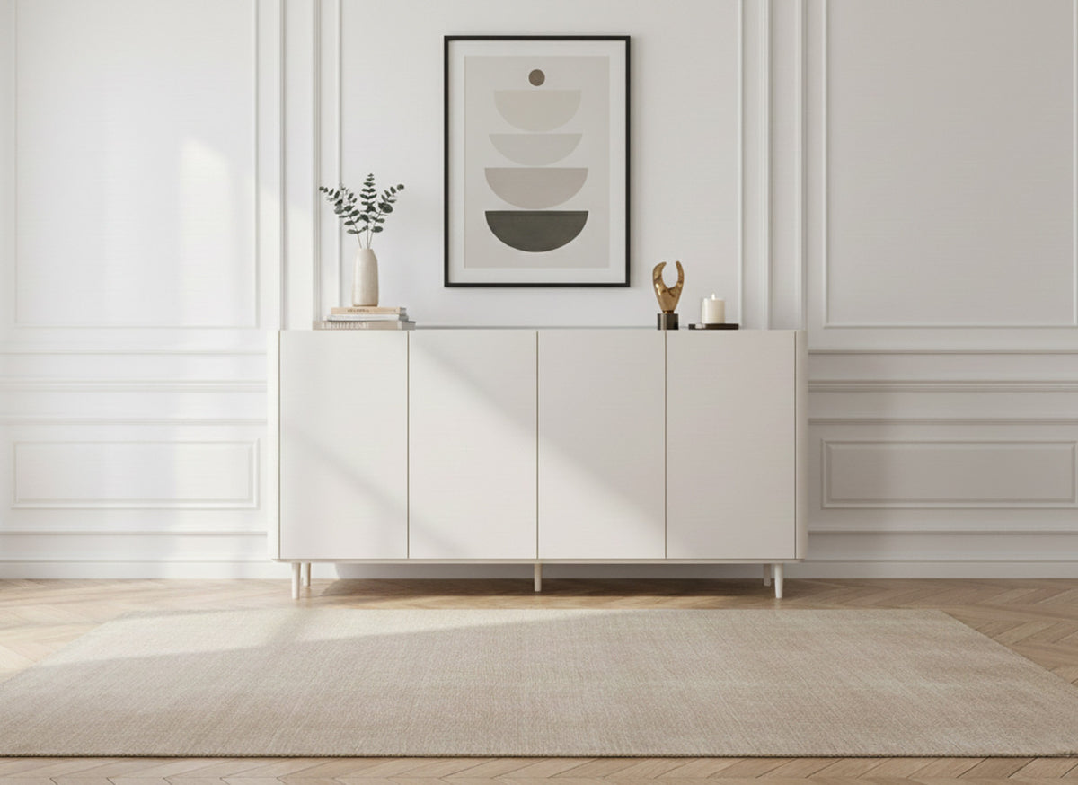 ANYRA 4-deurs dressoir, 200 cm, met massief houten poten
