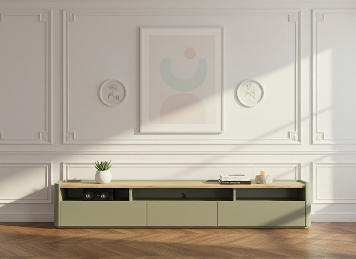 Meuble TV 1 porte 2 tiroirs 200 cm ANYRA