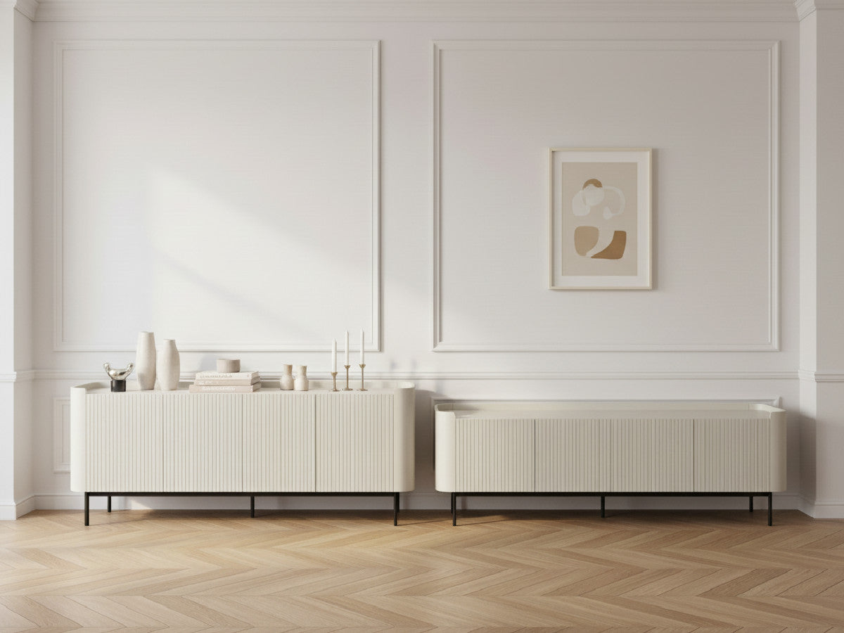 JAY set met 200 cm dressoir + 180 cm tv-meubel met noppeneffect