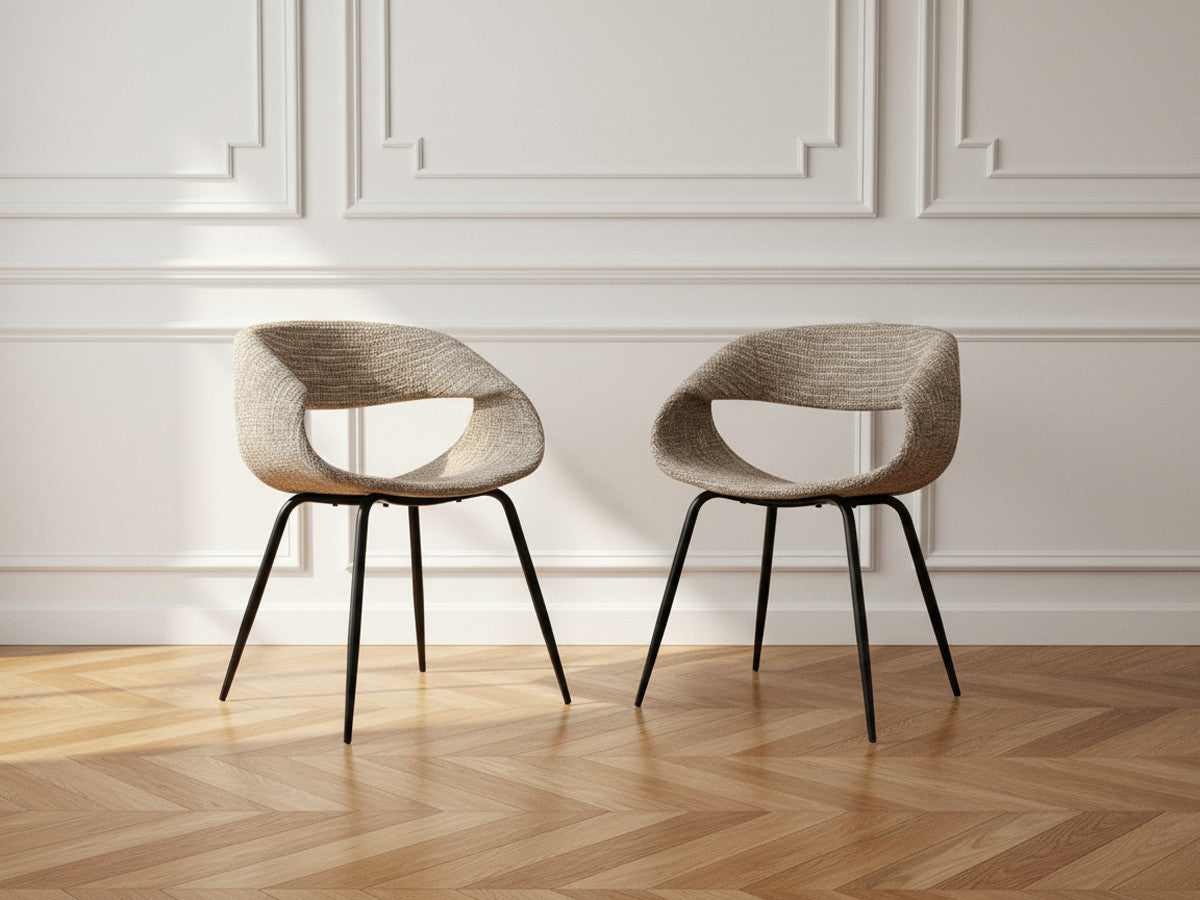 Set van 2 ISABELLE stoelen in structuurstof