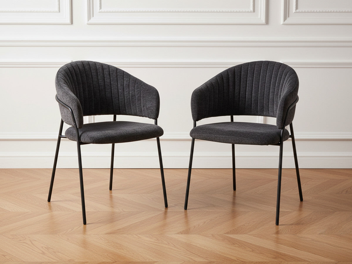 Lot de 2 chaises LOU tissu texturé