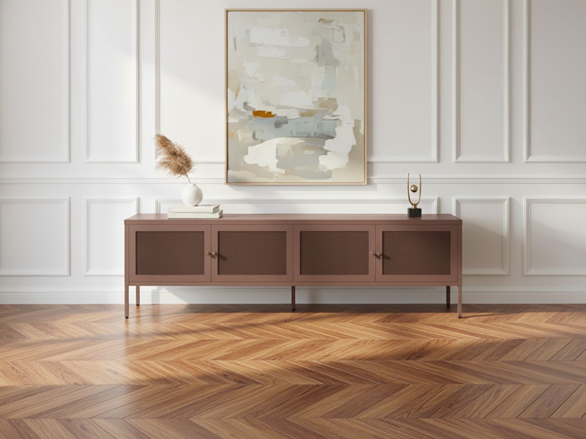 Meuble TV 4 portes 160 cm CLARA métal édition limitée