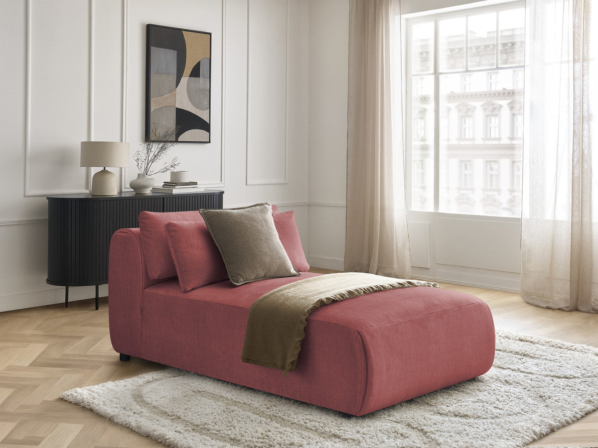 Méridienne avec têtière  pour canapé modulable JANA tissu velours