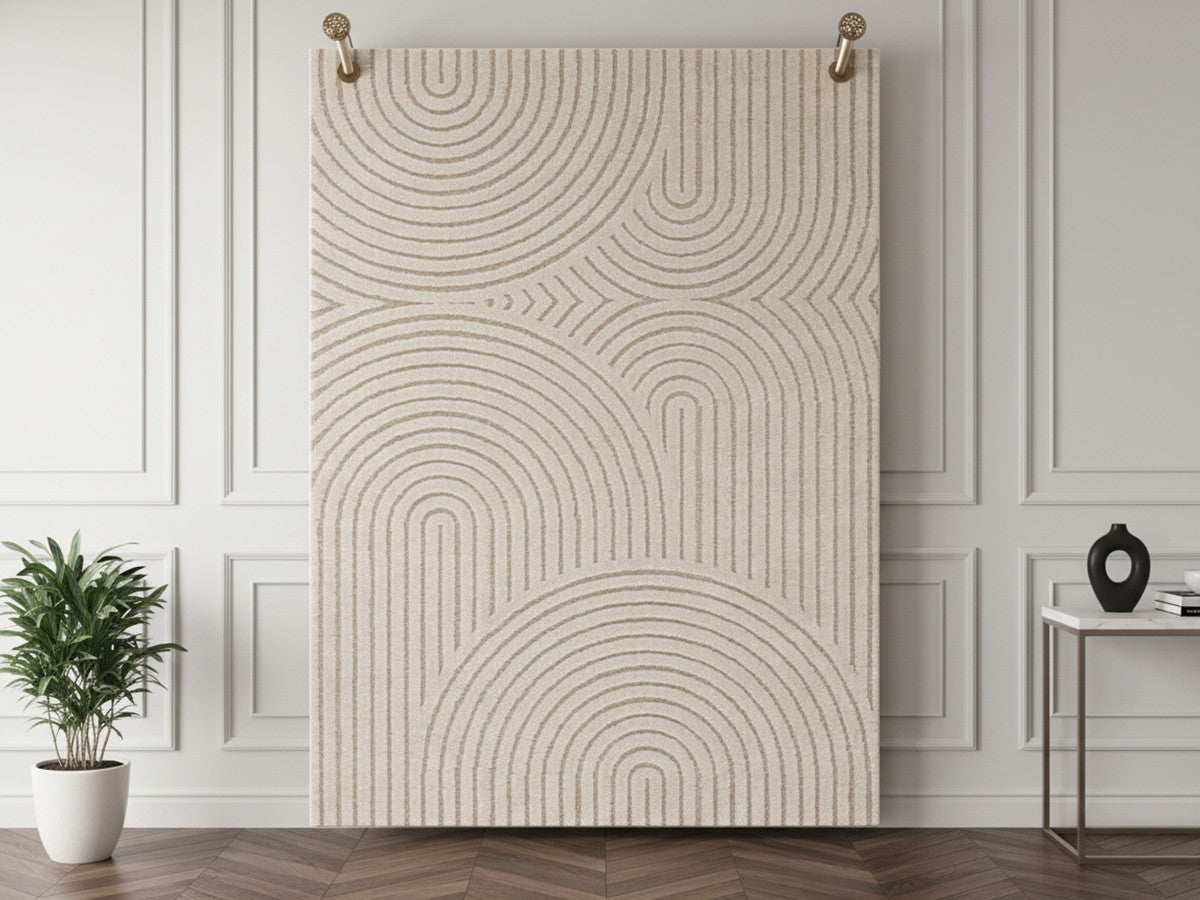 Tapis poils ras HERVE motif abstrait