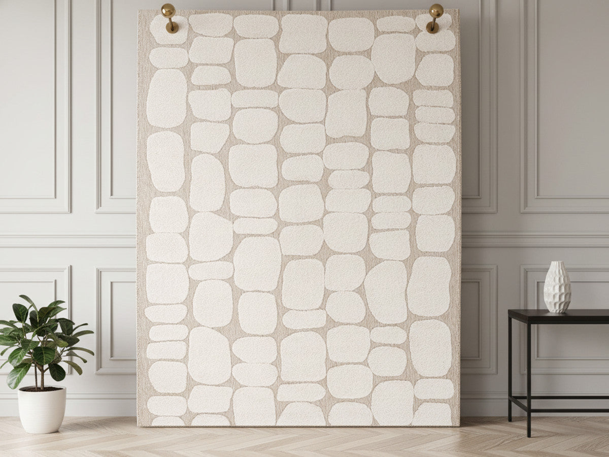 Tapis poils ras ROKU motif abstrait