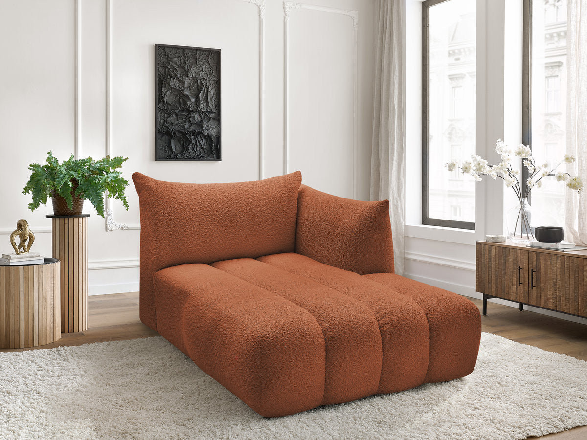 Méridienne pour canapé modulable AZRA tissu bouclette