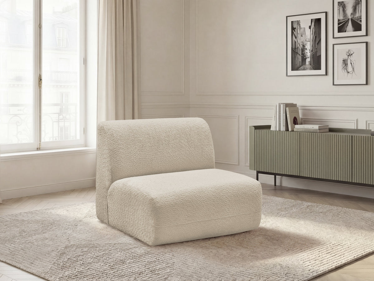 Chauffeuse 1 place sans accoudoir pour canapé modulable ANDA tissu chenille