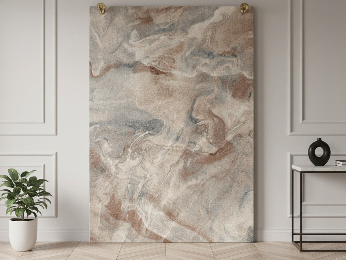 Tapis poils ras RIVIERE motif abstrait