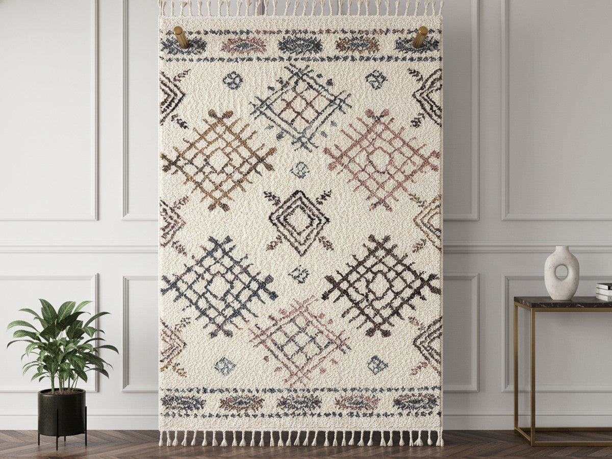 Tapis shaggy IRIS motif berbère