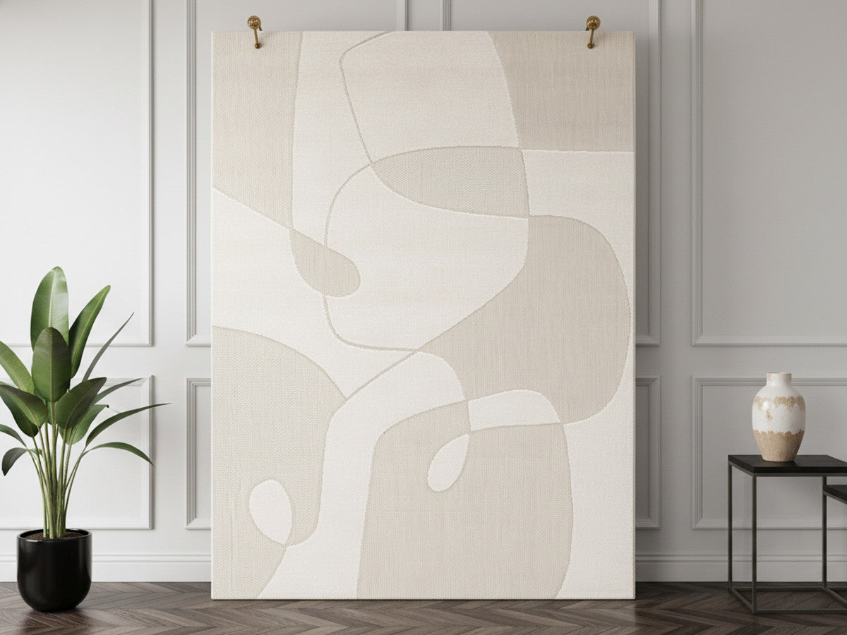 Tapis poils ras KAIA motif abstrait