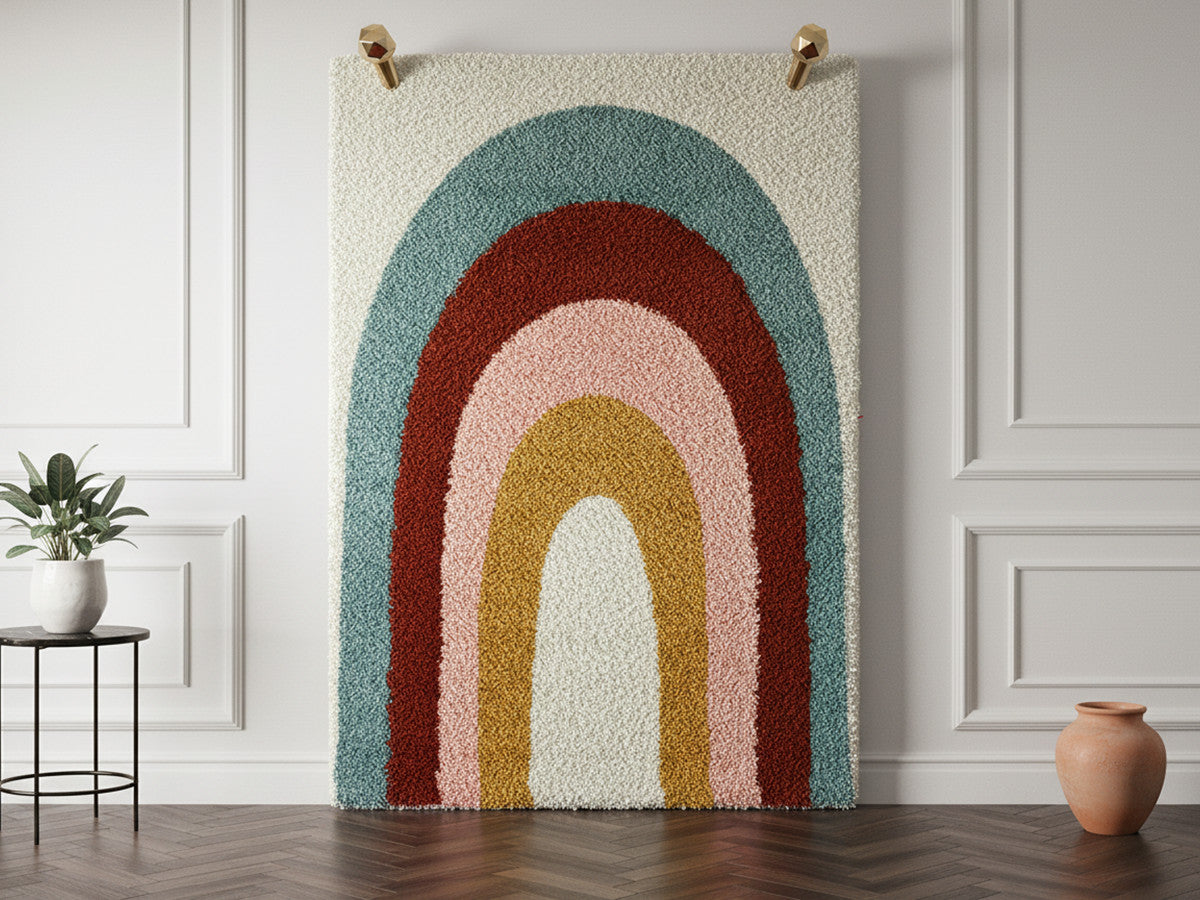 Tapis shaggy NELIA motif abstrait