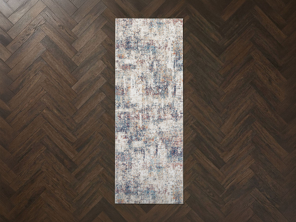 Tapis de couloir poils ras MILLY motif abstrait