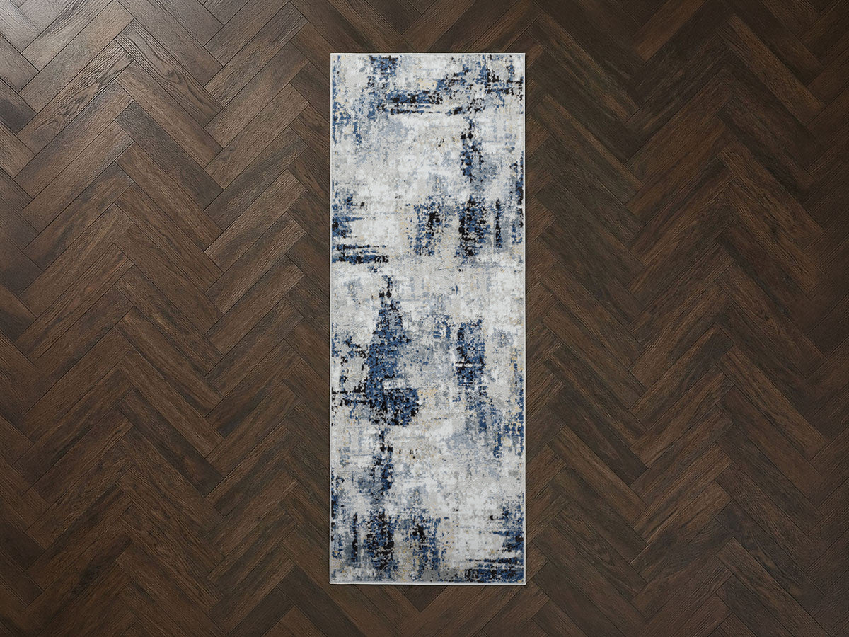 Tapis de couloir poils ras SILAS motif abstrait