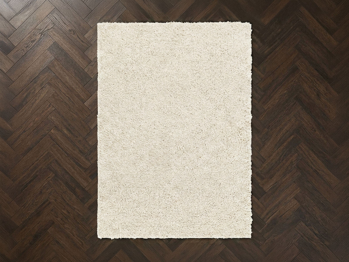 tapis poils longs duly uni de couleur rose