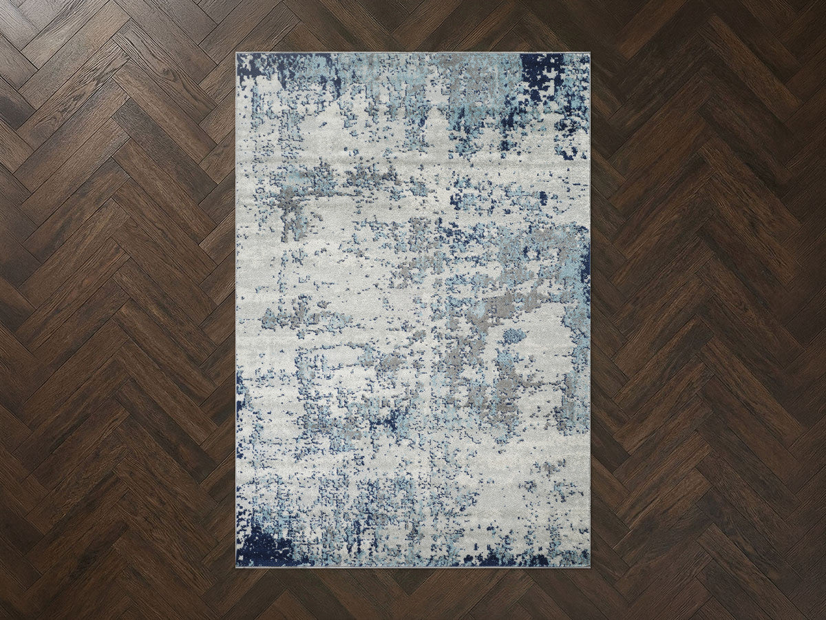 Tapis poils ras YSBA motif abstrait