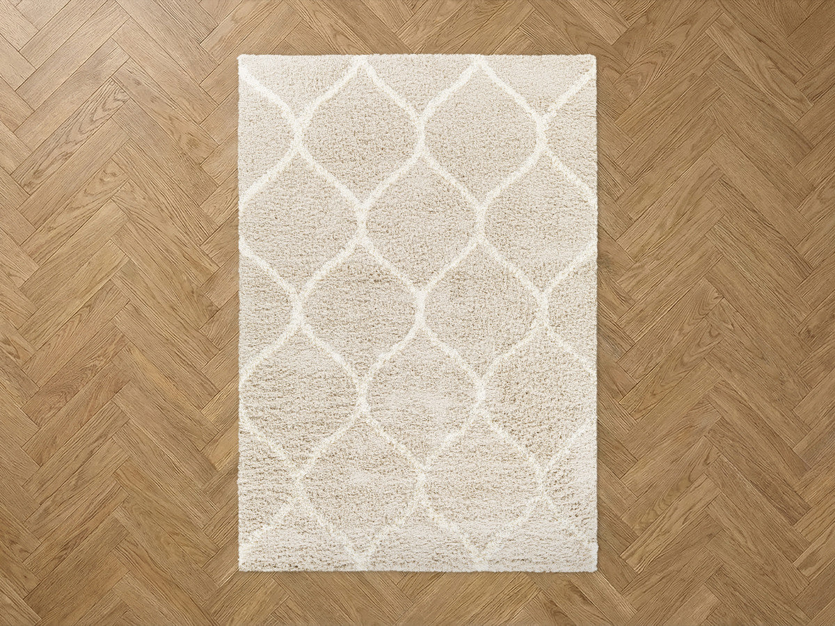 Tapis poils longs ALMI motif abstrait