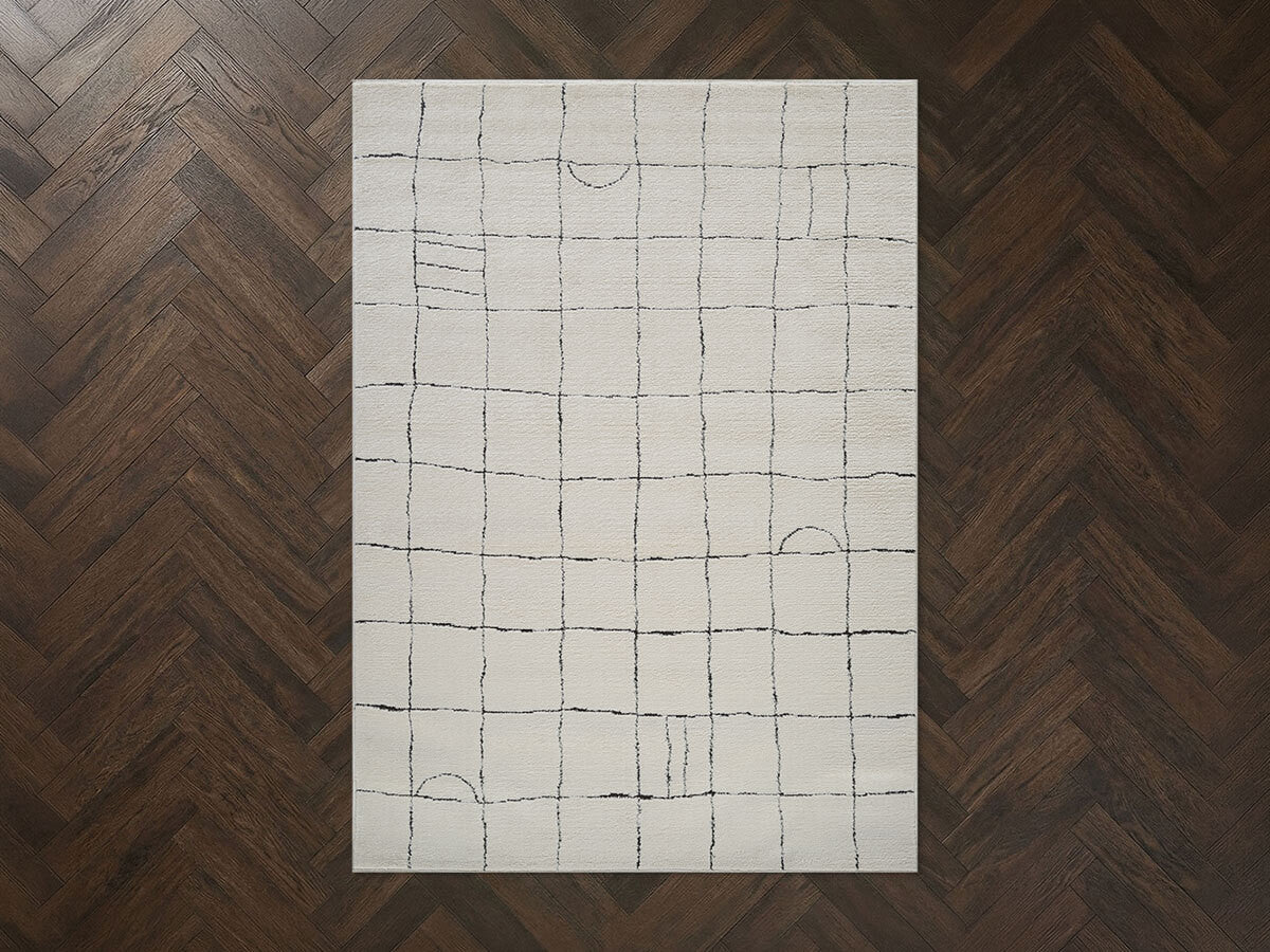 KHEO laagpolig vloerkleed met grafische patronen