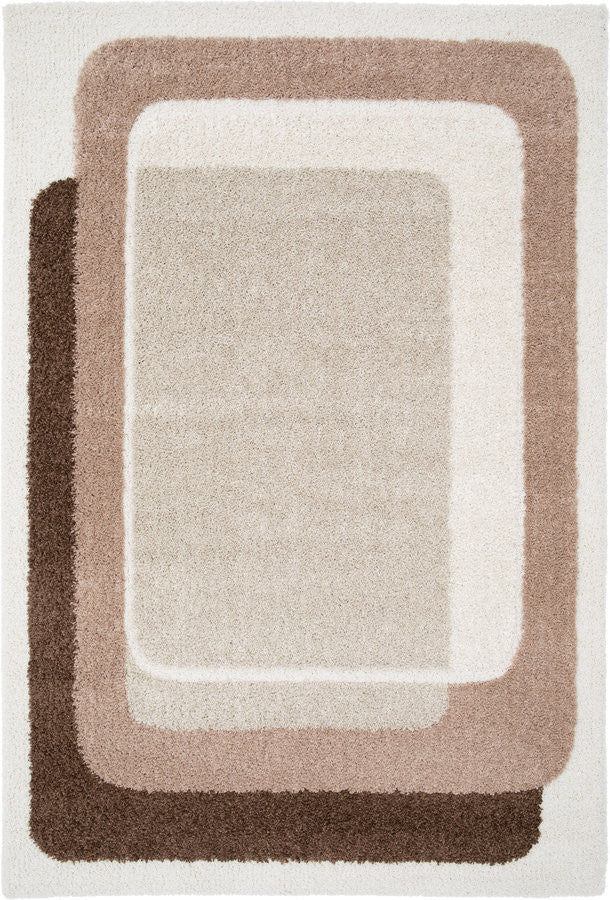 Tapis poils longs KARE motif graphique