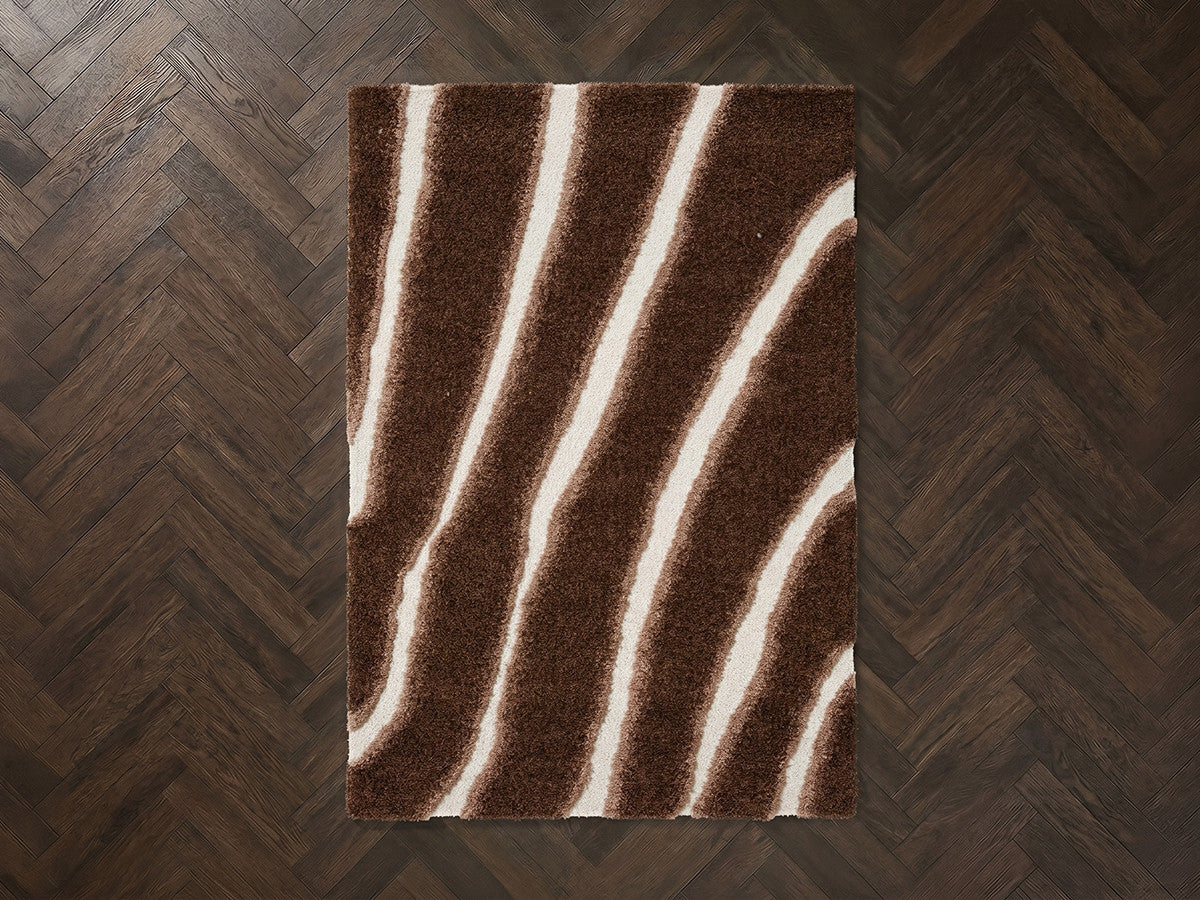 Tapis poils longs TIRASU motif abstrait