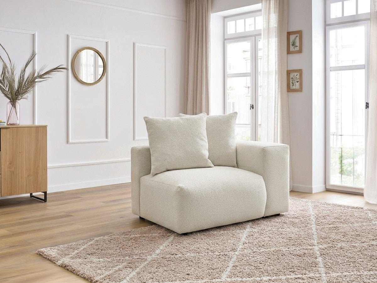 1-zits fauteuil met armleuning voor modulaire bank VOLTAIRE in gem?leerde stof