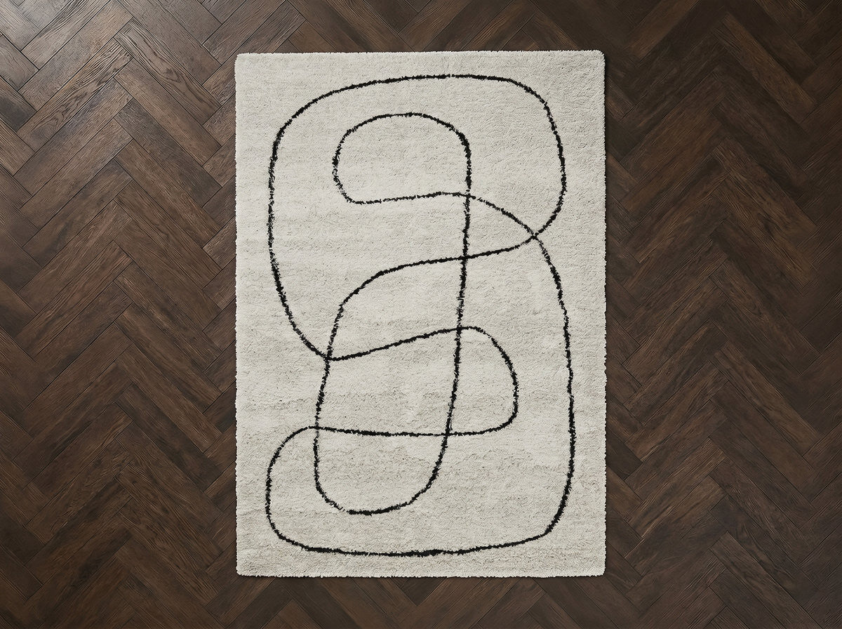 Tapis poils longs LAURE motif abstrait