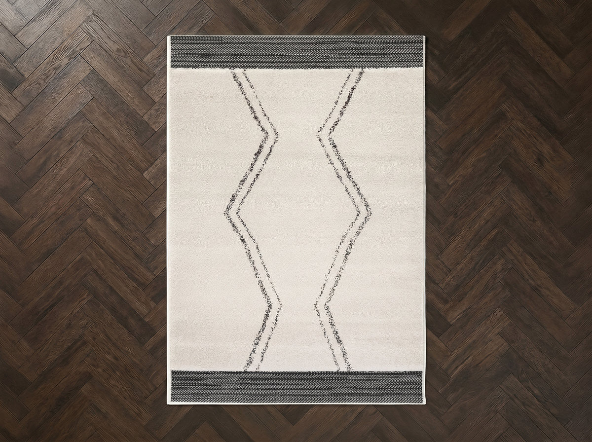 Tapis poils ras LOAN motif graphique