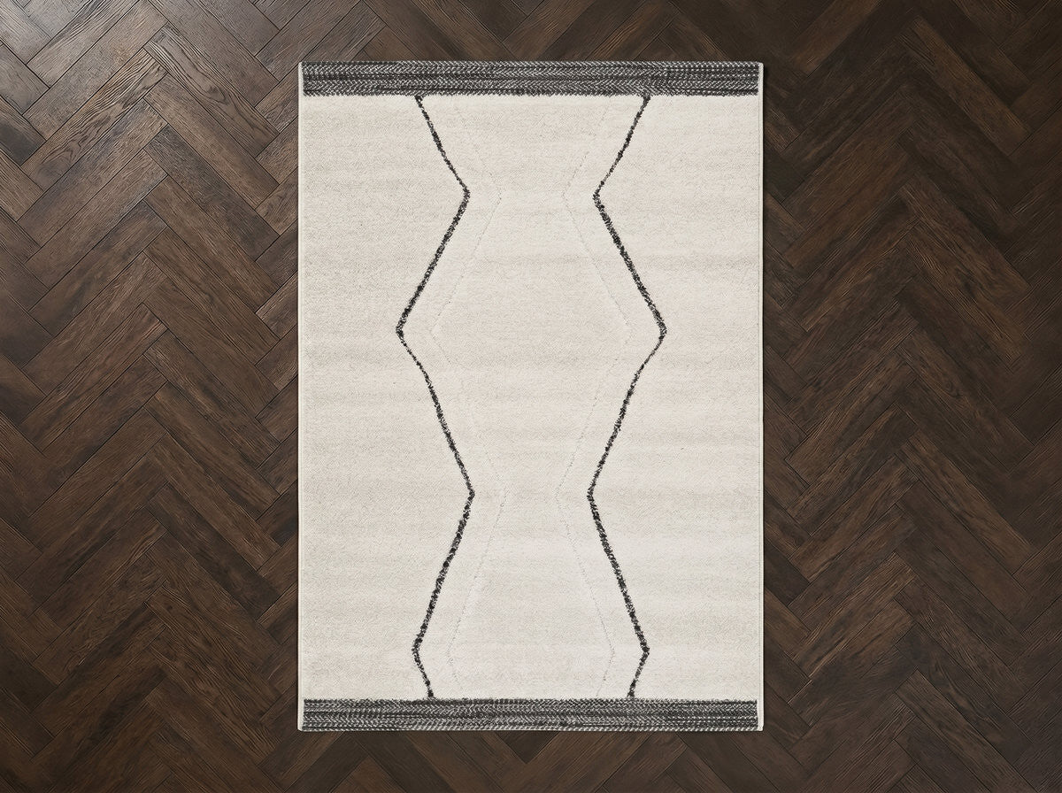 Tapis poils ras ESTELLE motif graphique