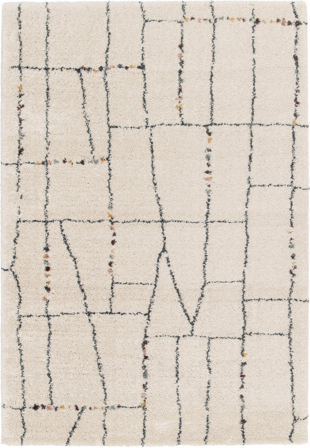 Tapis poils longs SKYLA motif abstrait